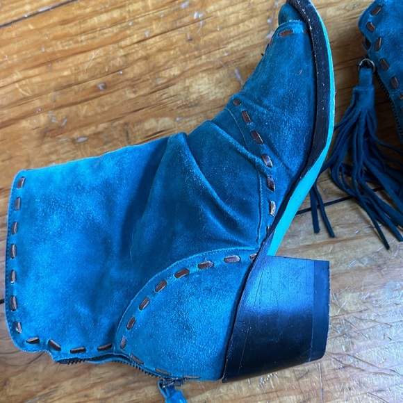 Lane open toe teal Western boots - Picture 8 of 10